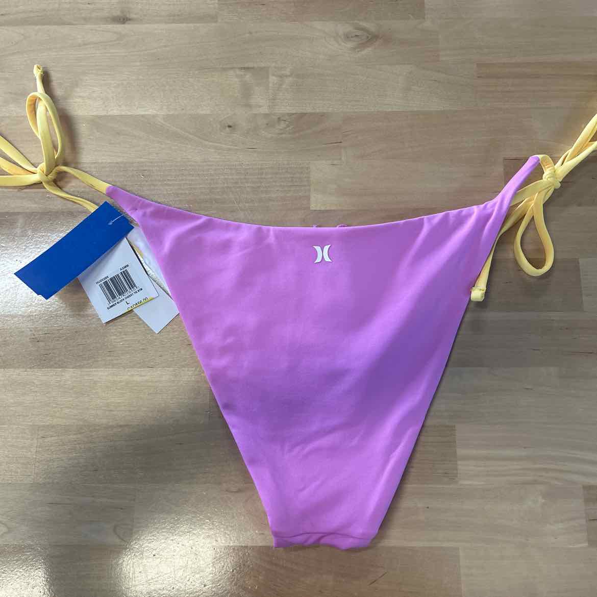 Hurley Size L Summer Block Cheeky Tie Side Womens Bikini Bottoms