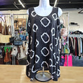 Jones Size L Gray & White Blouse