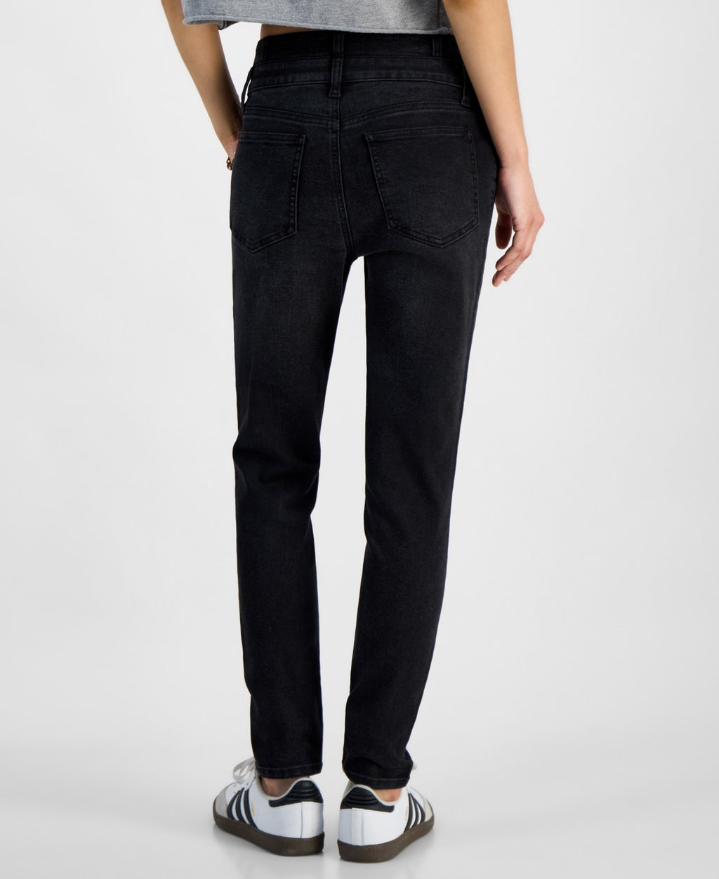 TINSELTOWN Size 13 High-Rise Double-Waistband Skinny Jeans - Black Wash