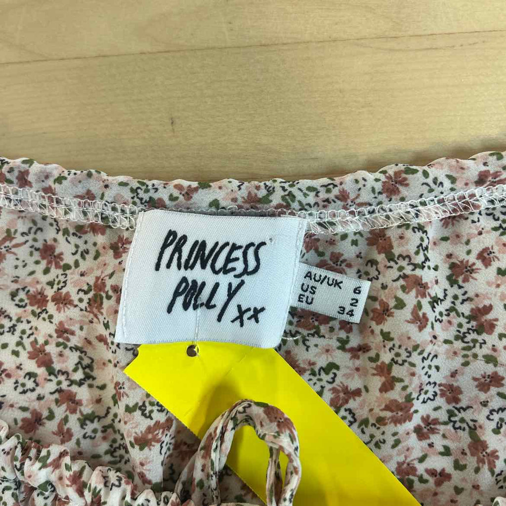 Princess Polly Size 2 Pink Preloved Blouse LS