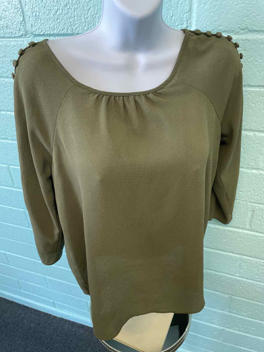 Christopher & Banks Size S Dark Green Blouse