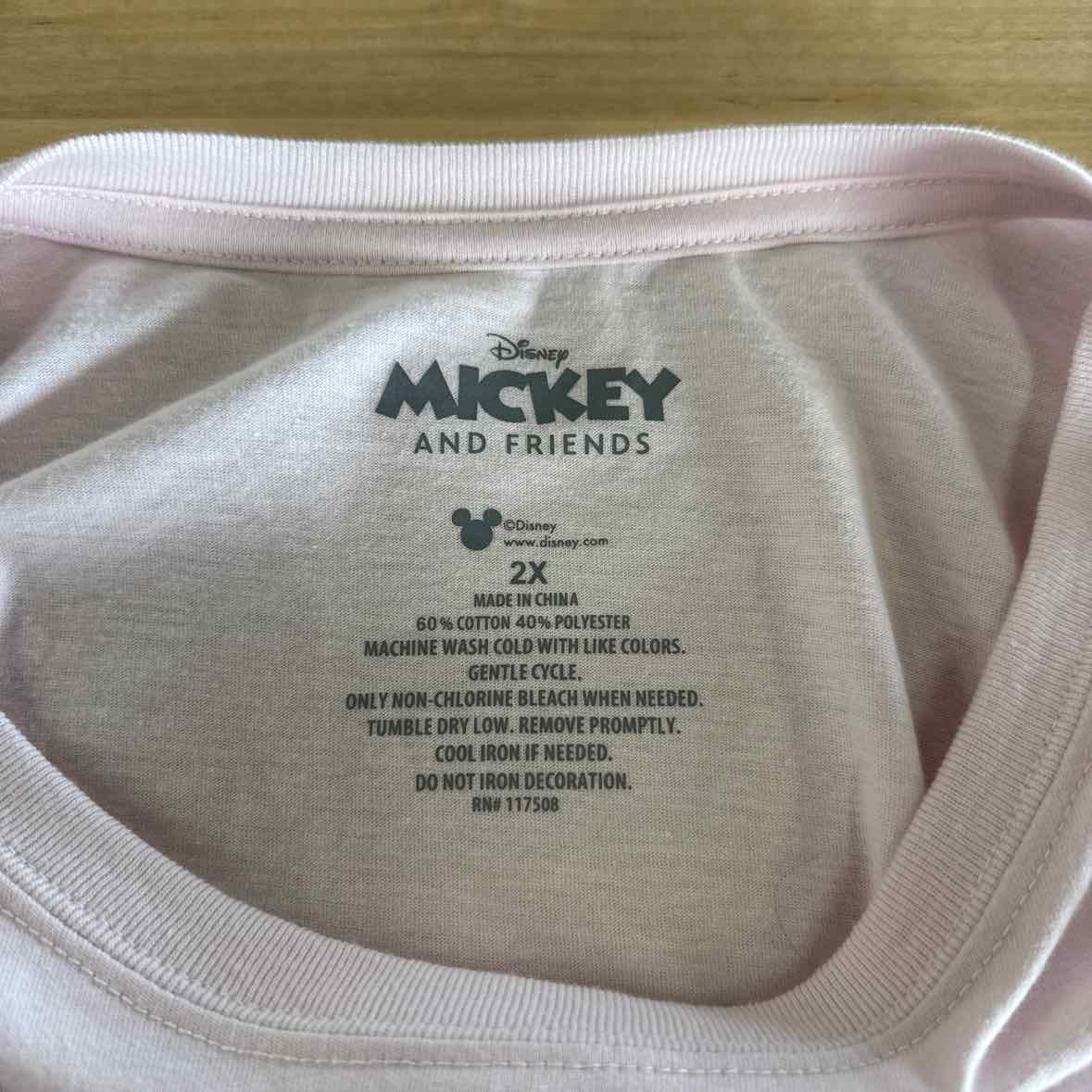 Disney Size 2X Pink Long Sleeve