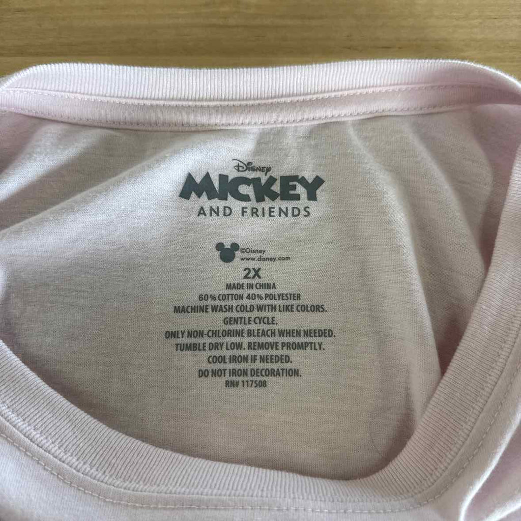 Disney Size 2X Pink Long Sleeve