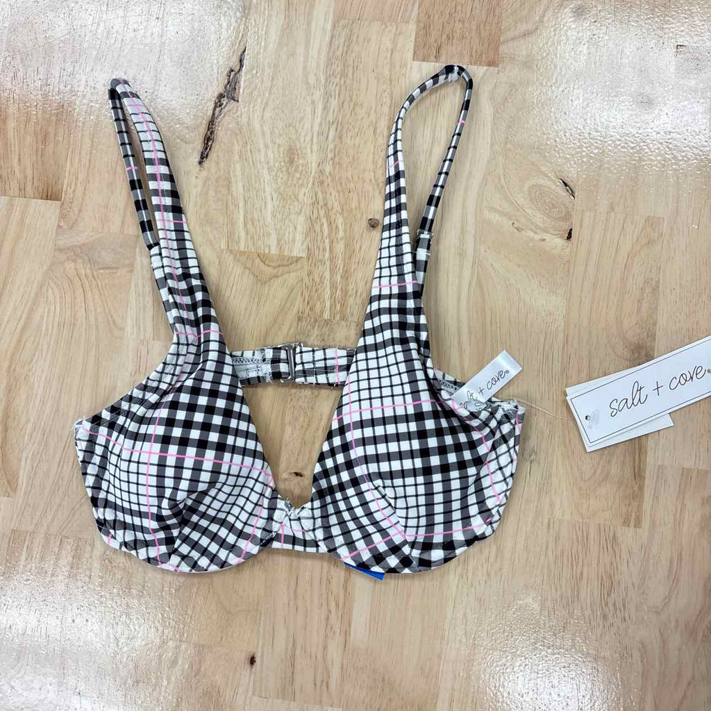 Salt + Cove Size XS Plaid Underwire Bikini Top