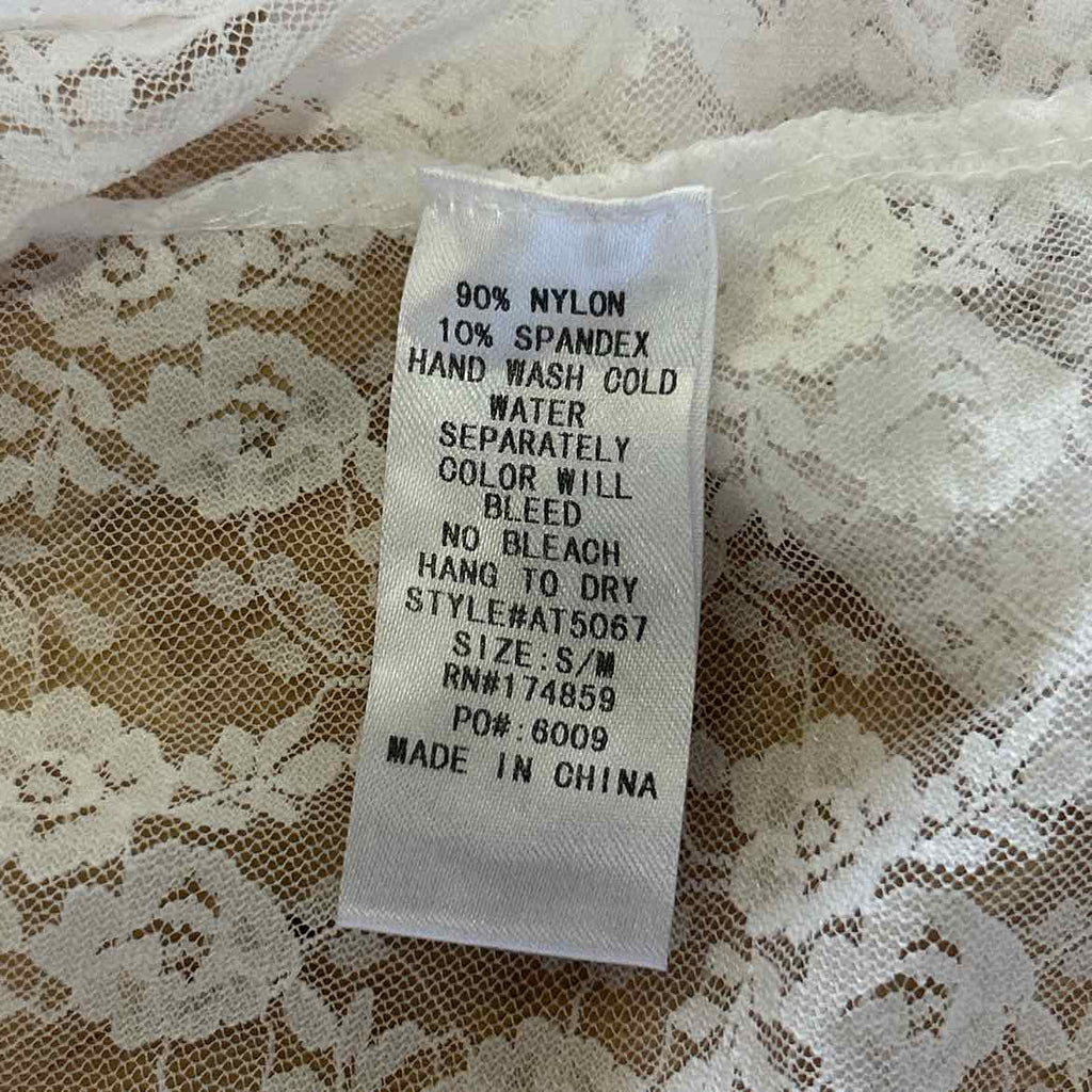 AssortedBrands Size S/M White Lace Preloved Blouse LS