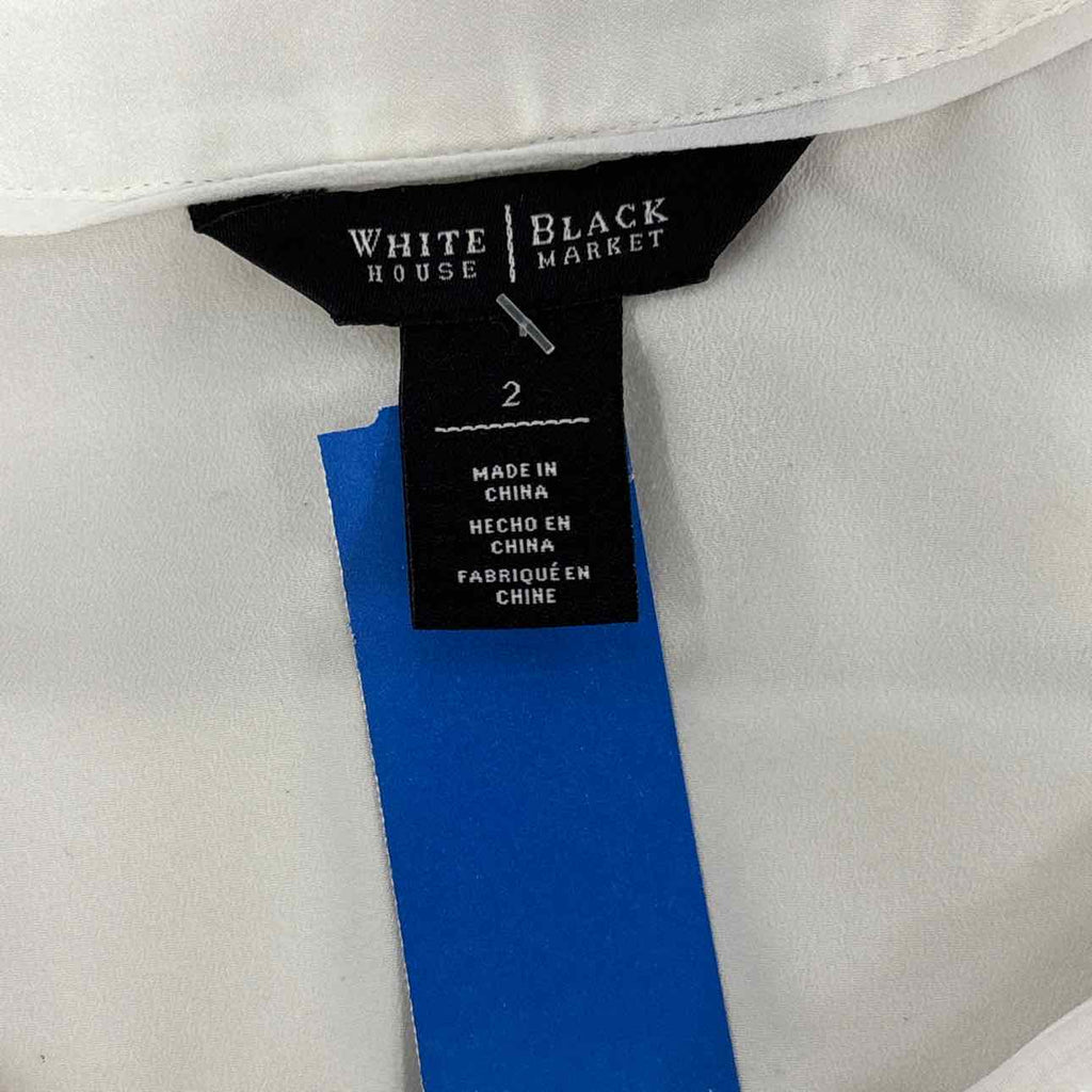 White House Black Market Size 2 White Preloved Blouse LS