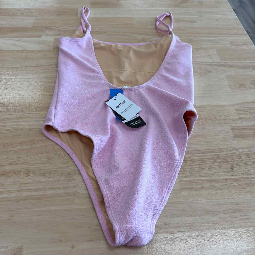 Cotton on Women's Thin-Strap Scoop-Back Cheeky One-Piece Swimsuit - Pirouette Cr