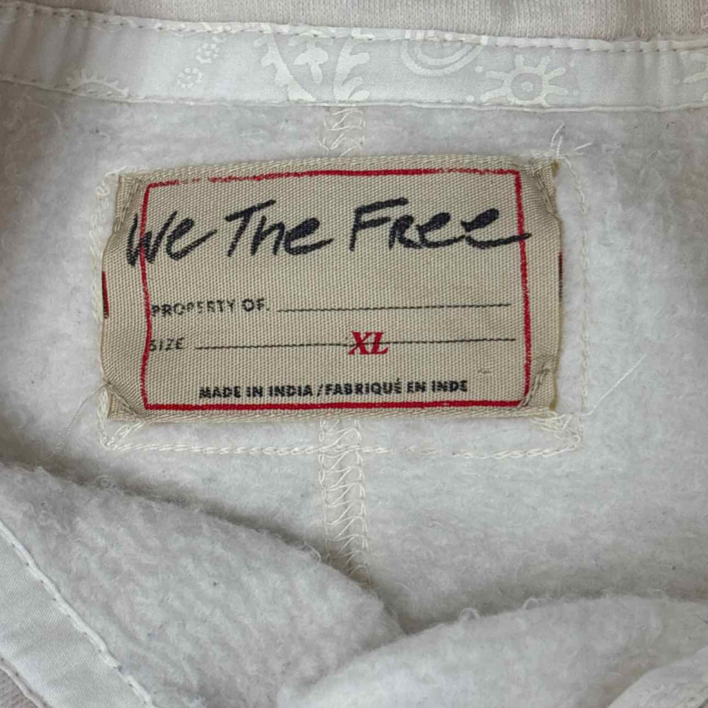 Free People Size XL Cream Preloved Sweatshirt