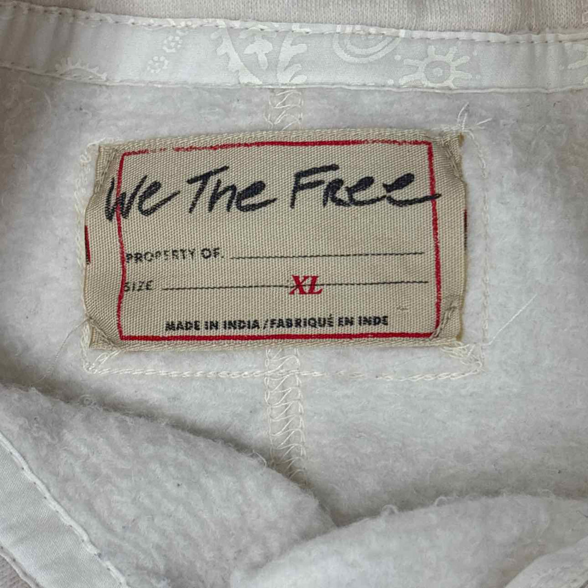 Free People Size XL Cream Preloved Sweatshirt