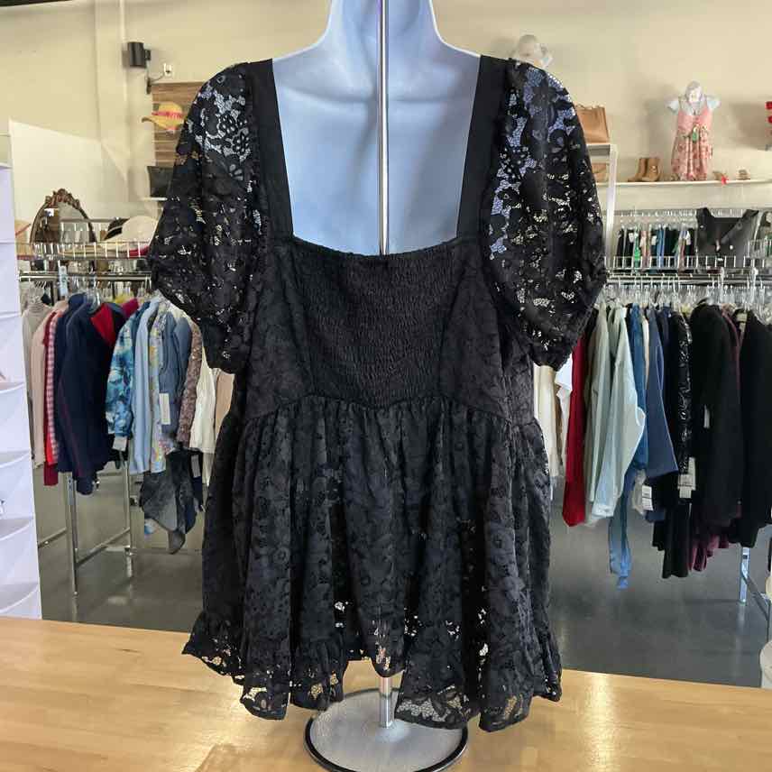 Torrid Size L Black Lace New Blouse SS