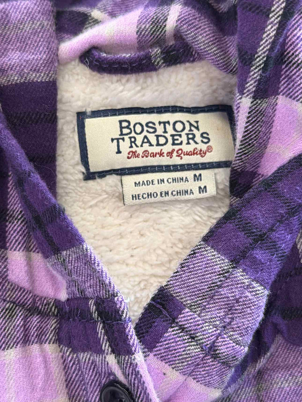 boston Traders Size M Purple Fleece Jacket/Vest
