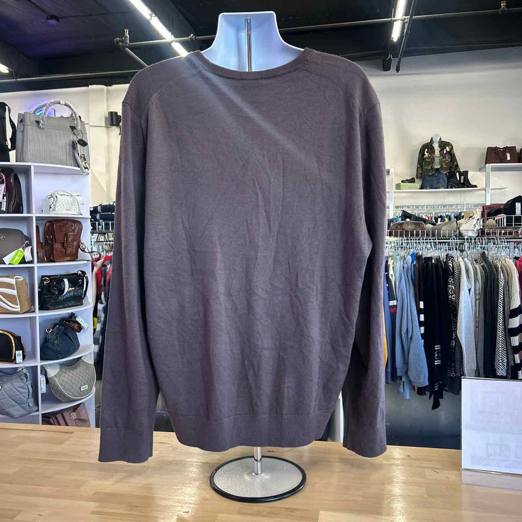 Calvin Klein Men's Extra Fine Merino Wool Blend Sweater - Raisin - XXL