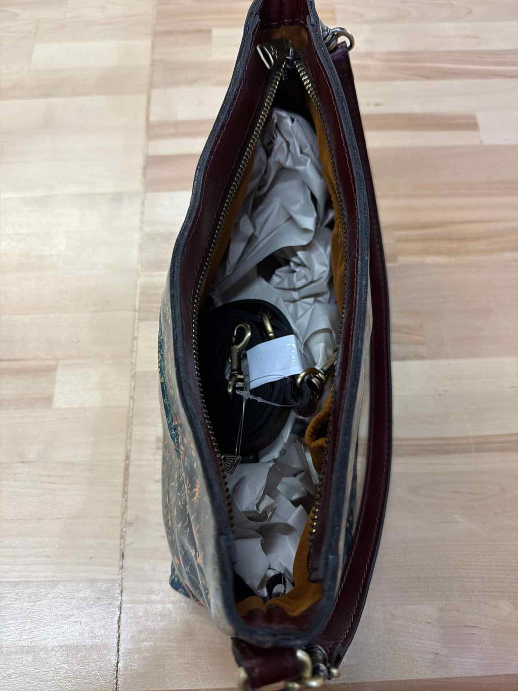 Patricia Nash Betta Medium Leather Crossbody Tuscan Fields Print ONE SIZE