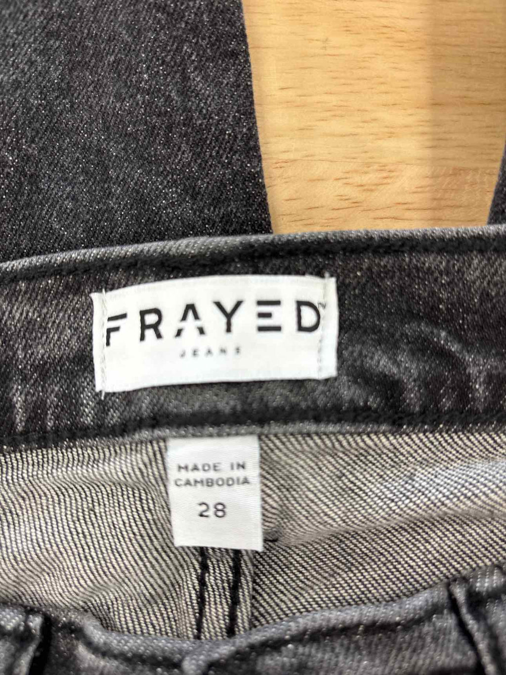 Frayed Size 28 Wide-Leg High Waist Seamed Jeans
