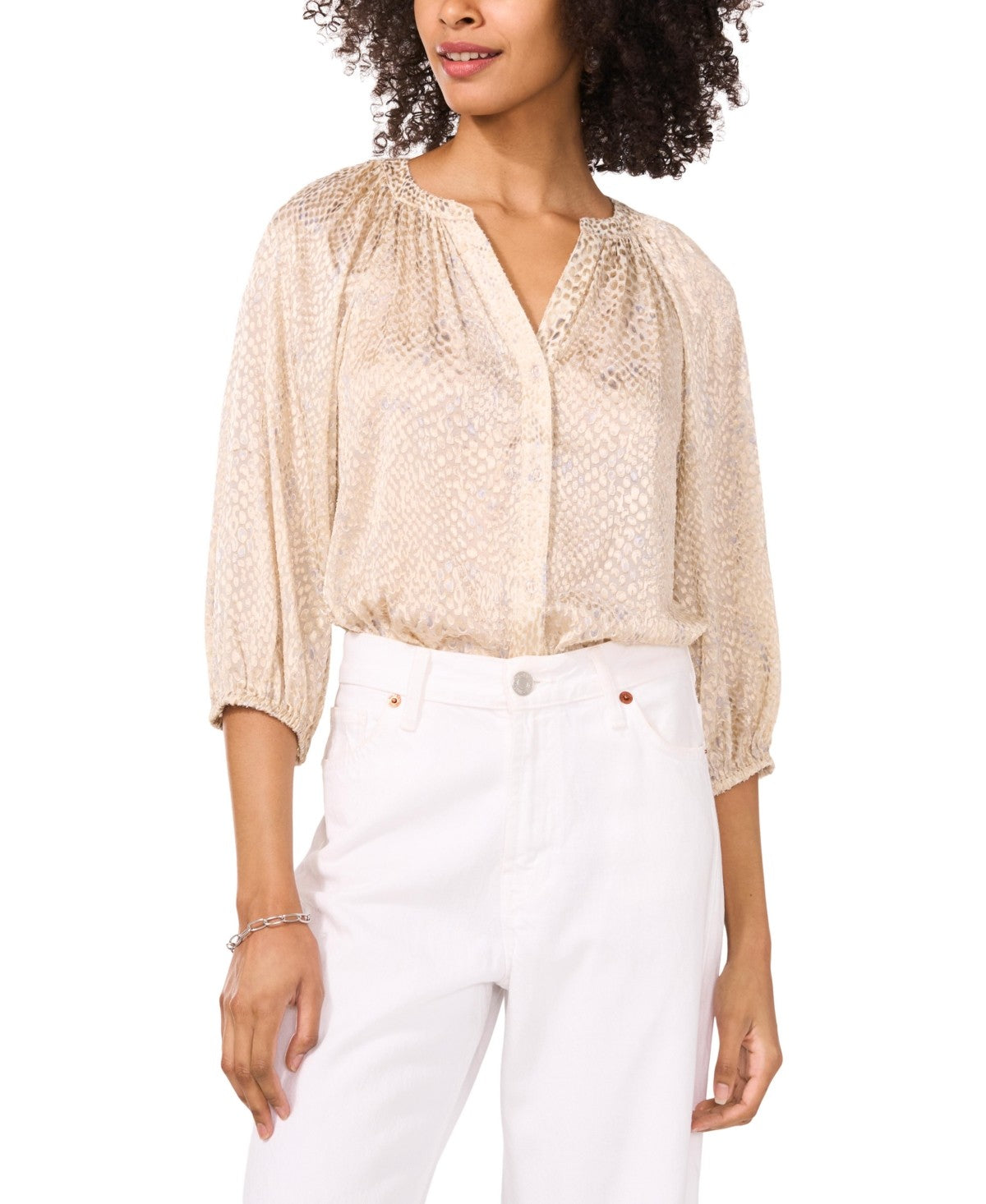 Vince Camuto Size S Tan Blouse