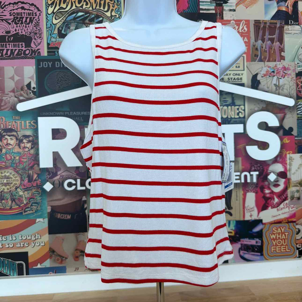 ultra flirt Size XL Striped Boat-Neck Tank Top