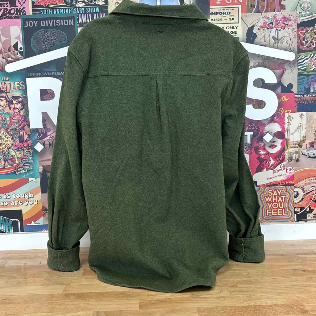 Oneill Size XL Green New Button Down LS