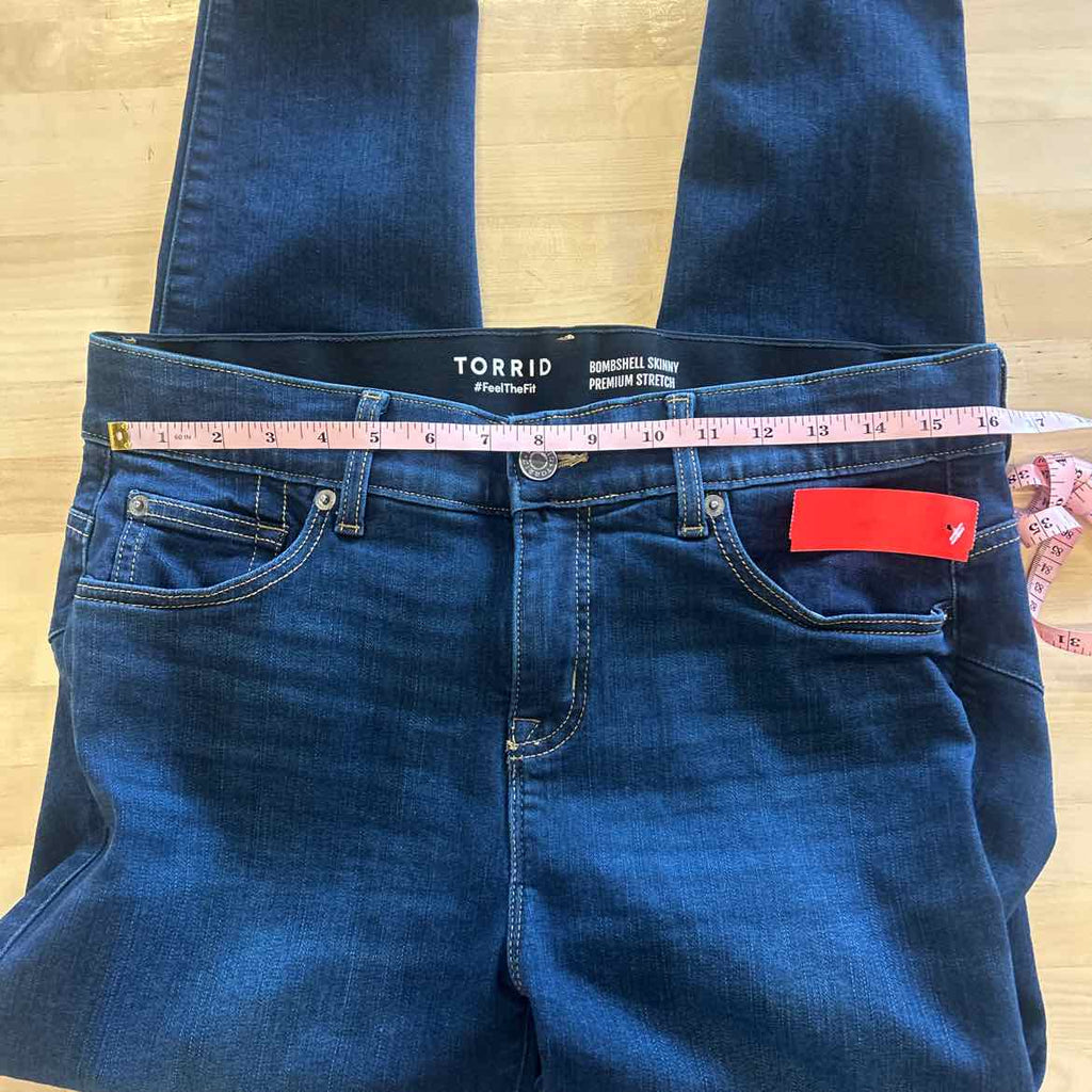 Torrid Size 14 Blue Bombshell Skinny Used Jeans