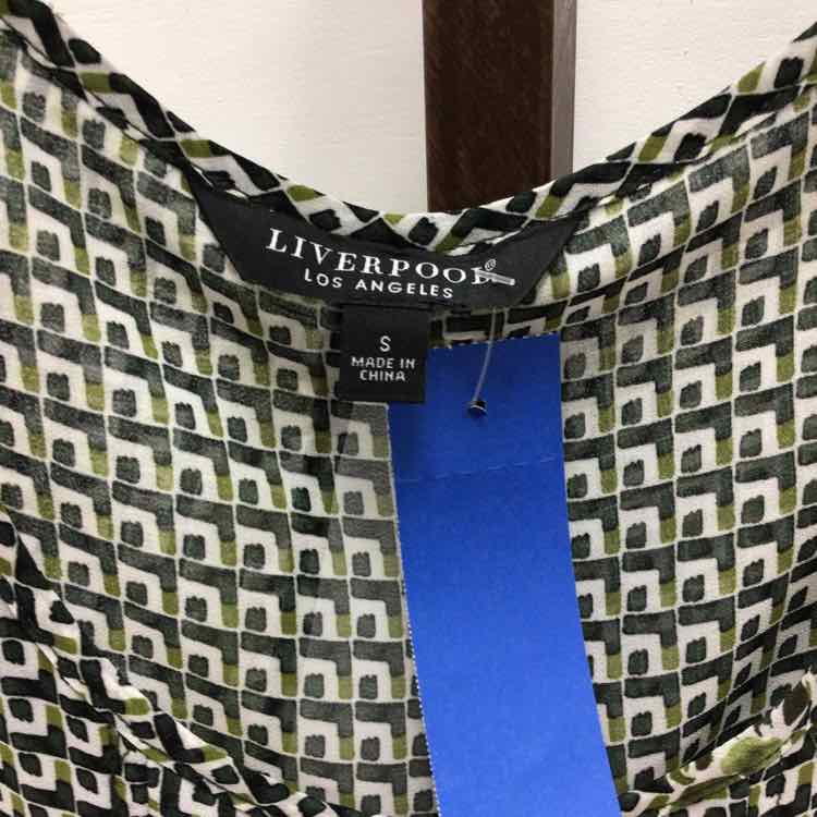Liverpool Size S Green Print Preloved Sleeveless