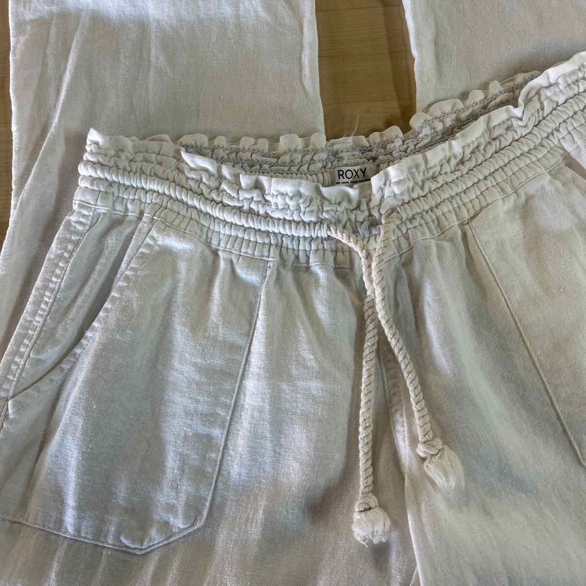 Roxy Size M White Linen Preloved Pants