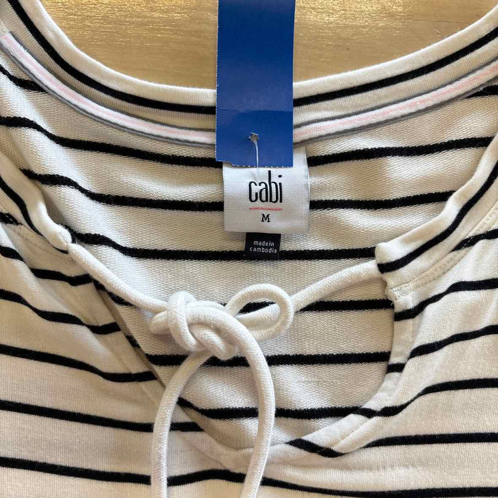 Cabi Size L White & Black Long Sleeve