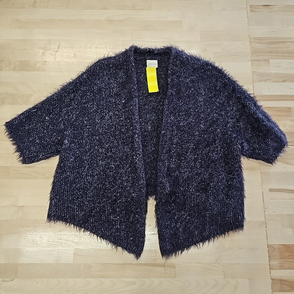 Chico's Size 1 (8) Purple bolaro jacket Sweater