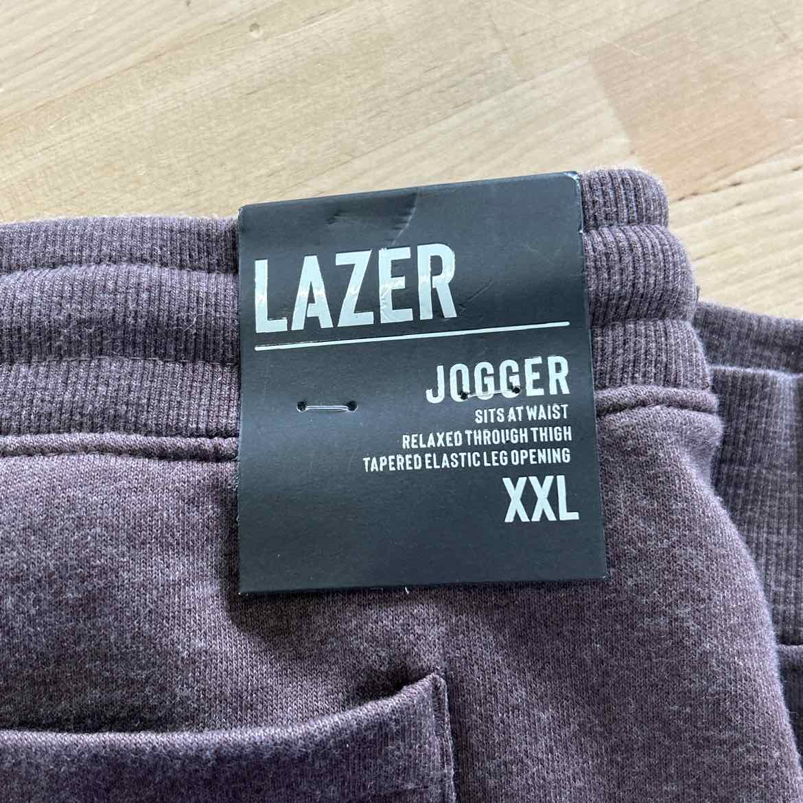 Lazer Men's Relaxed Fit Drawstring Burnout Fleece Cargo Jogger Pants