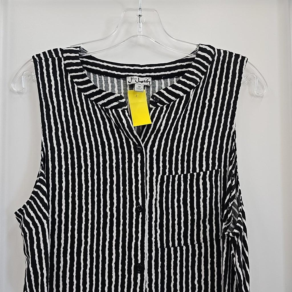 J For Justify Size 2X Black White Dress