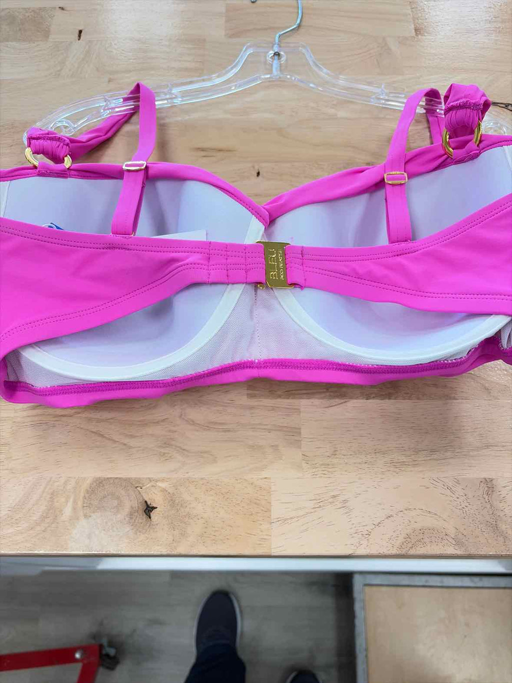 Bleu Size 38DD Shirred Bikini Top - Dahlia