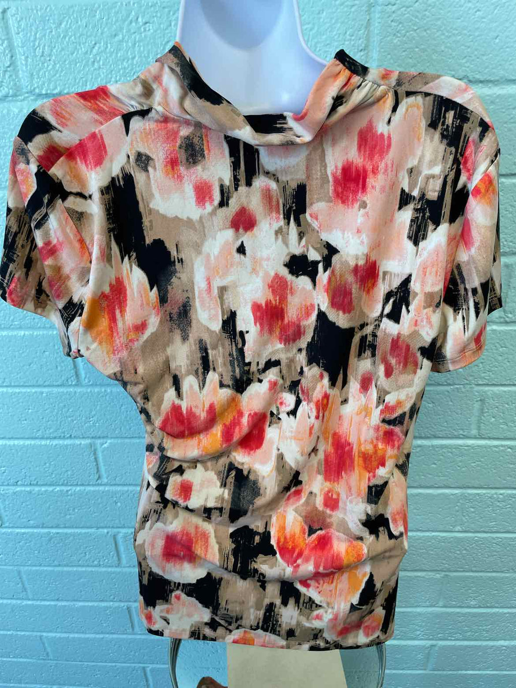 DKNY Size M Orange/Black Blouse