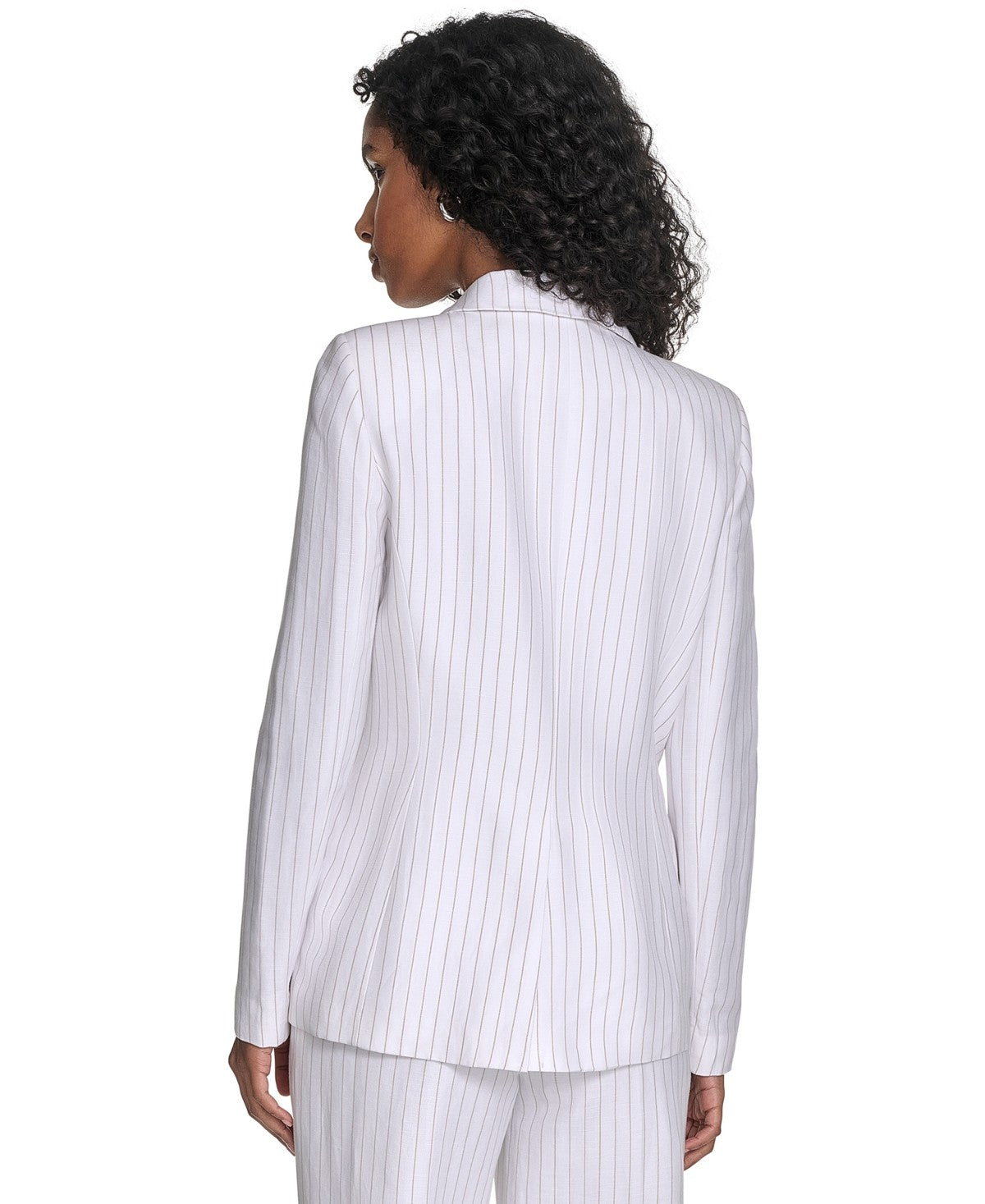 Calvin Klein Women's Pinstriped One-Button Blazer