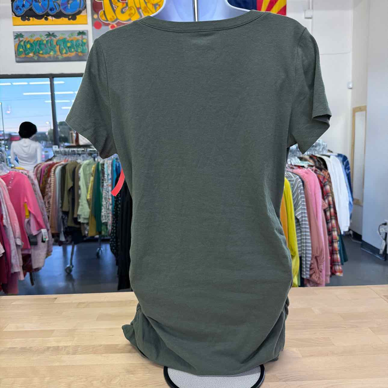 Motherhood Maternity V-Neck Side Ruched Maternity Tee