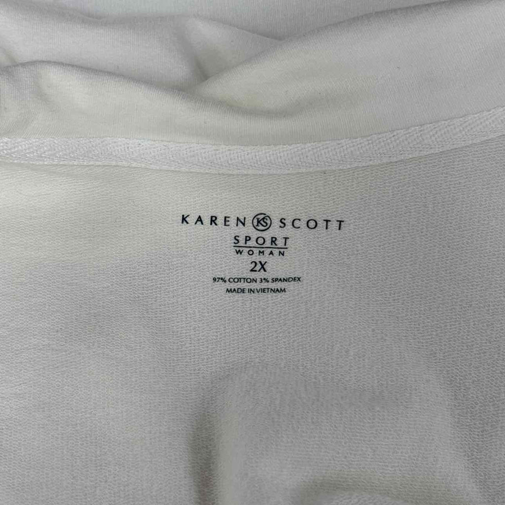 Karen Scott Size 2X White Preloved Jacket