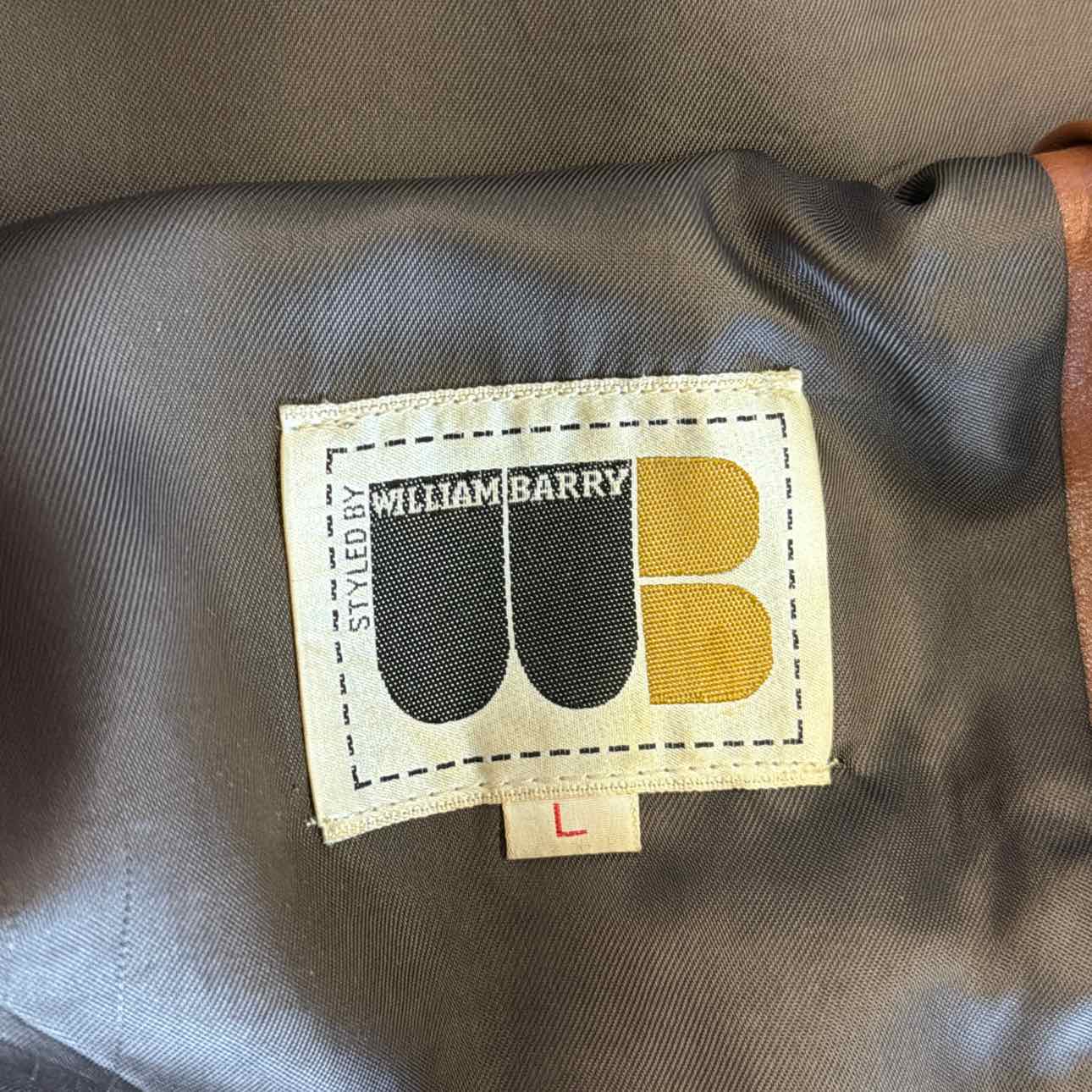 William B Size L Brown Leather Jacket