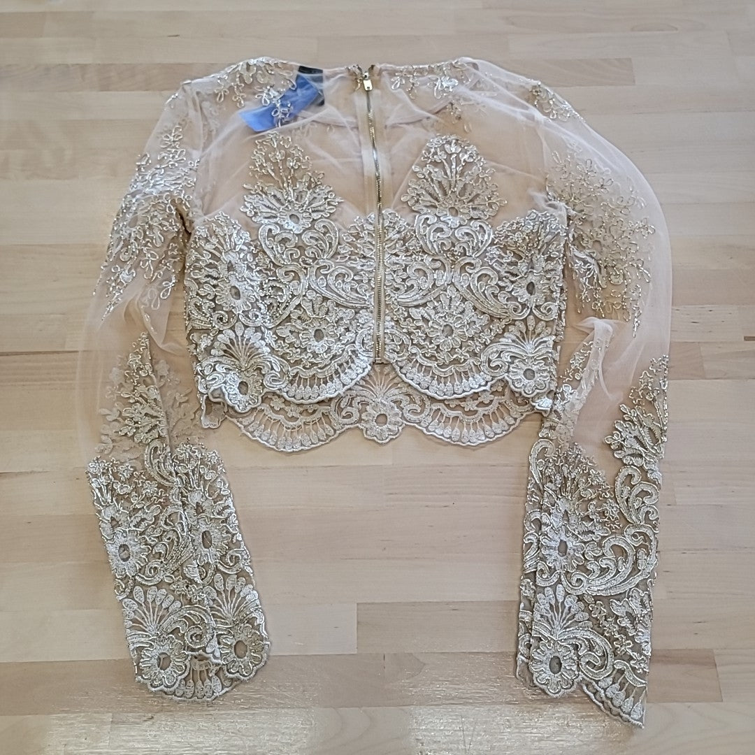 Windsor Size S Gold Mesh Long Sleeve