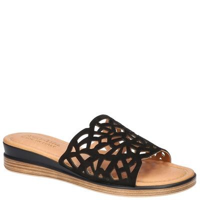 Bella Vita Shoe Size 5 Black Leather Slide Wedge Sandals NWT