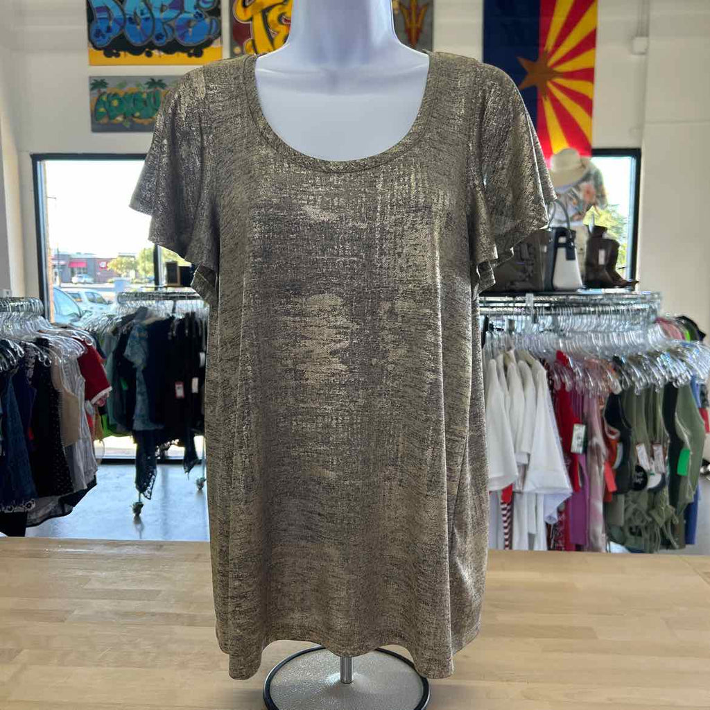 Anthropologie Size M Gold Preloved Blouse SS