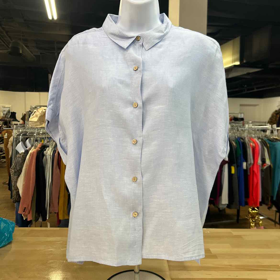 Rachel Roy Size XL Blue Preloved Button Down SS