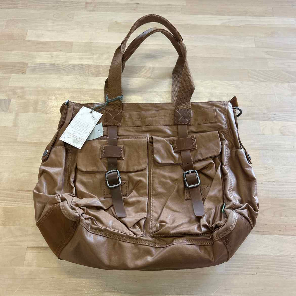 Tsd Brand Urban Light Coated Canvas Tote Bag - Tan