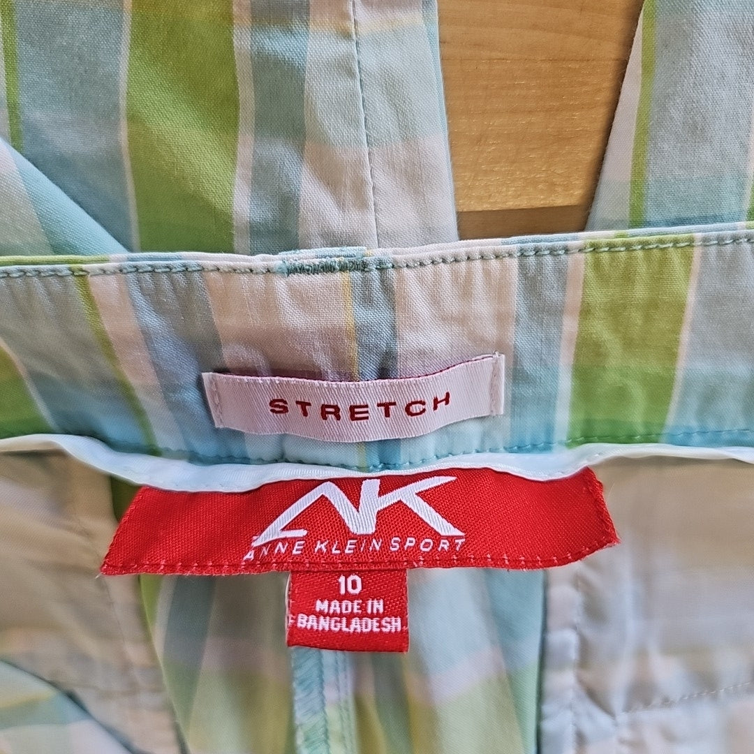 Anne Klein Size 10 Green/Blue Preloved Athletic Shorts