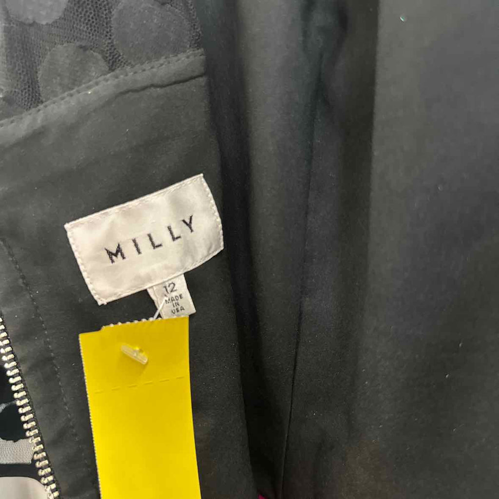 Milly Size 12 Black/Purple Dress