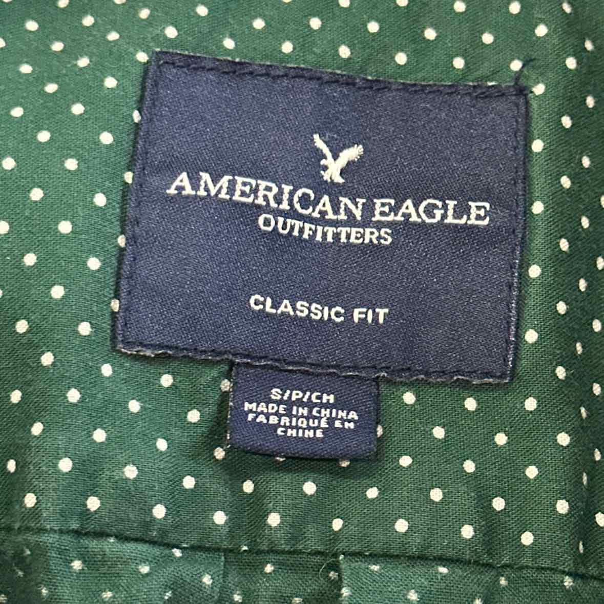 American Eagle Size S Green MENS Button Down Shirt