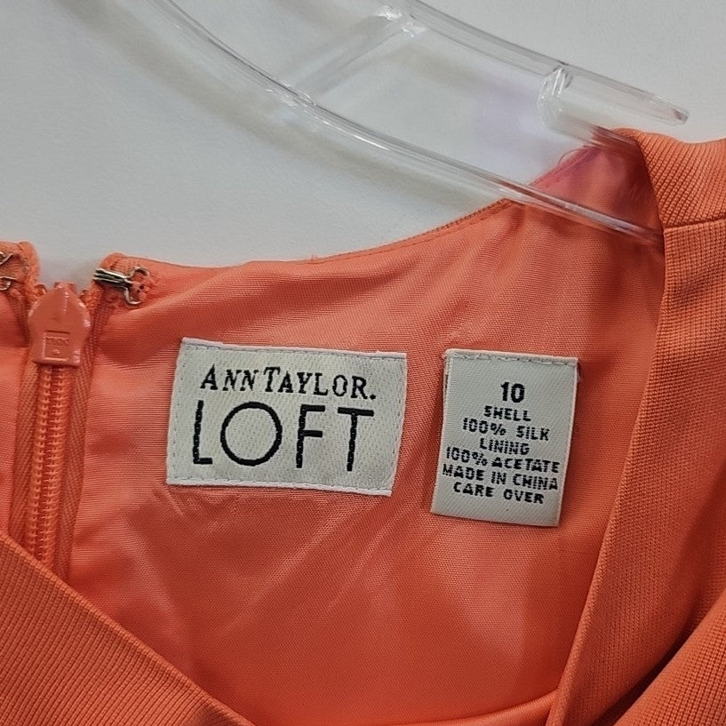 Ann Taylor Size 10 Orange Preloved Dress Top