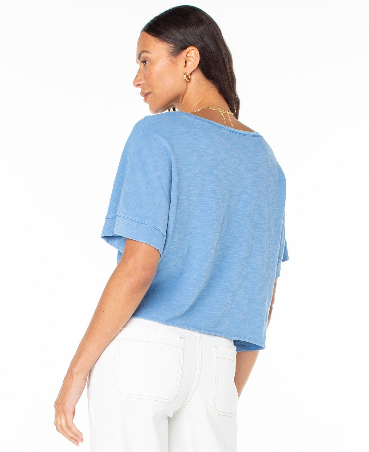 Roxy Juniors' Cotton Graphic Logo Crewneck Tee - Riviera Solid