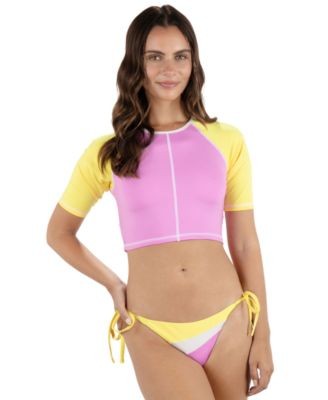 Hurley Size L Summer Block Cheeky Tie Side Womens Bikini Bottoms