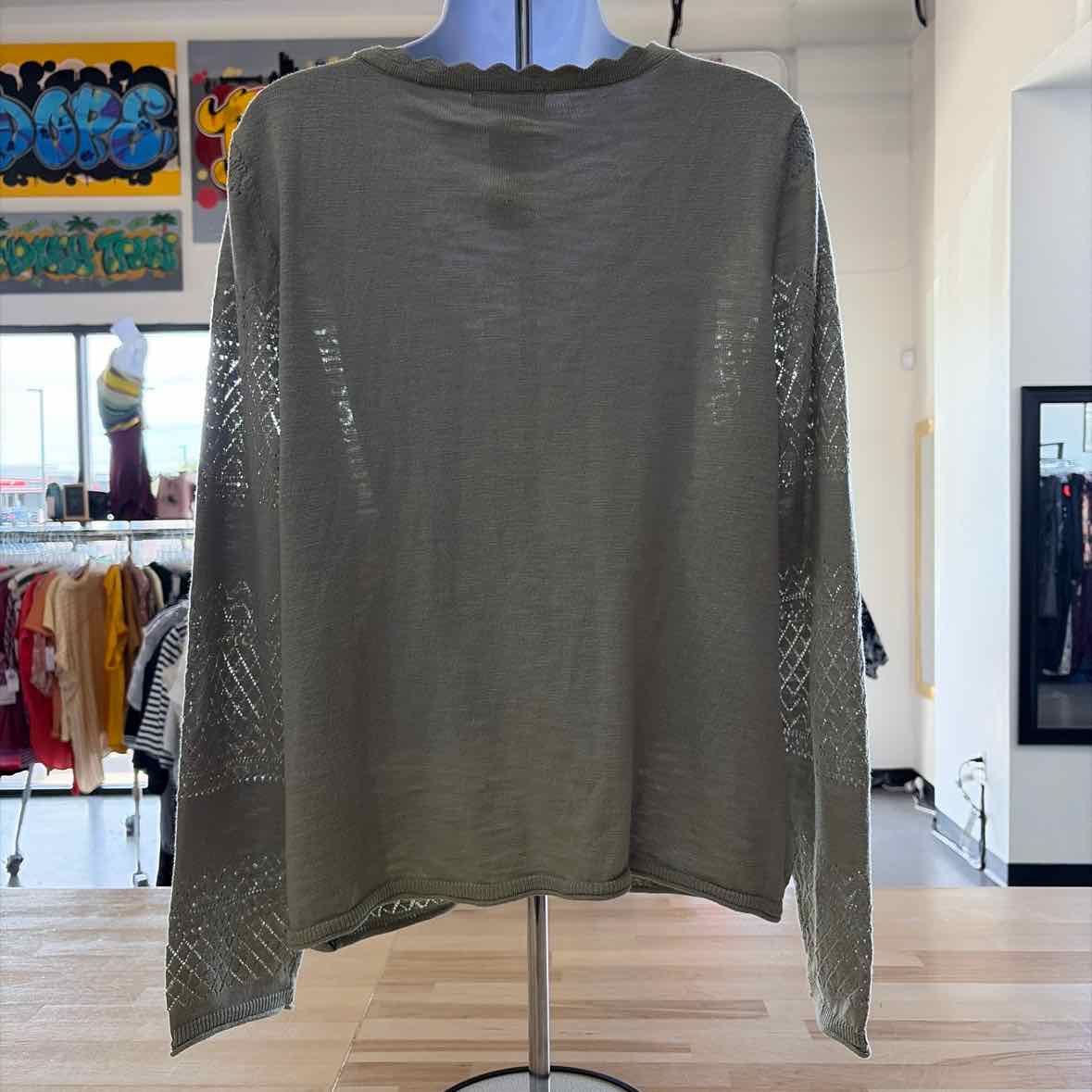 Frye Size L Green Preloved Cardigan