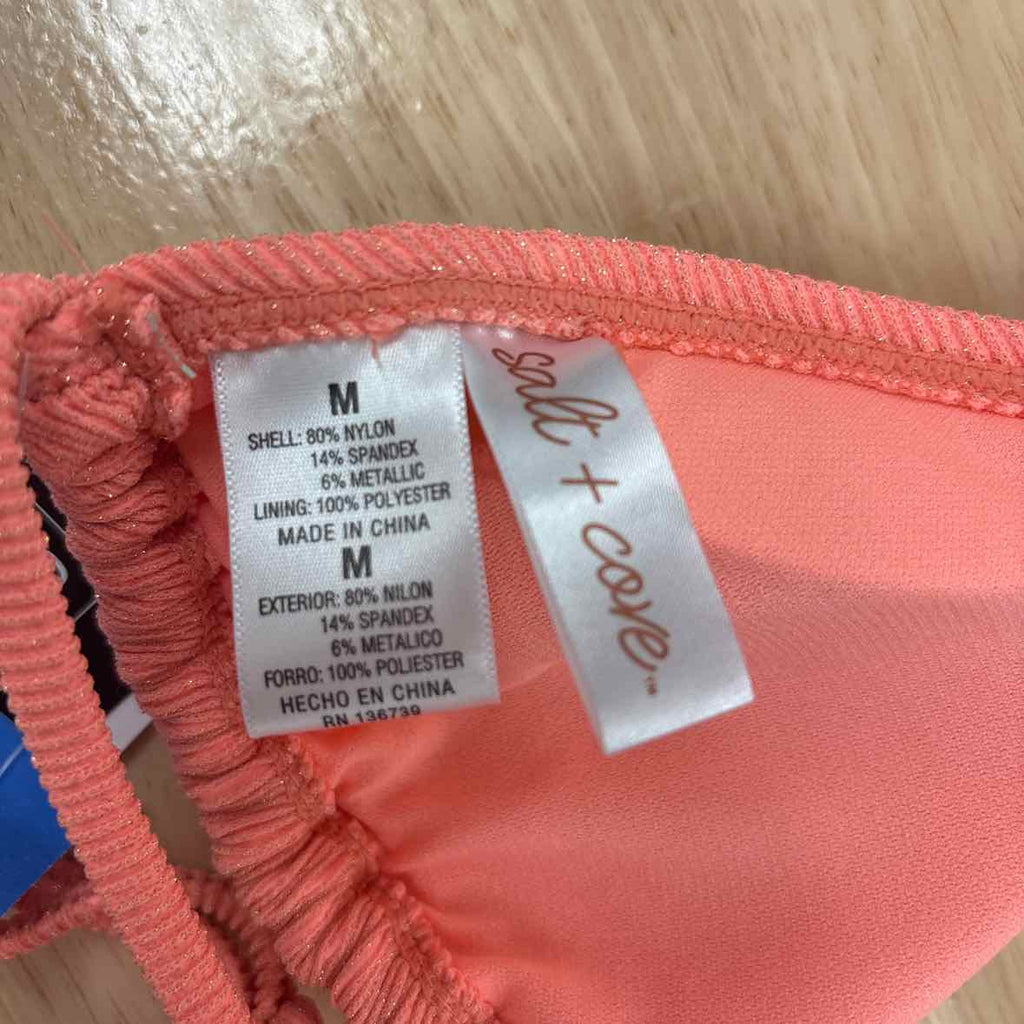Salt + Cove Size M Luster Shine Triangle Bikini Top