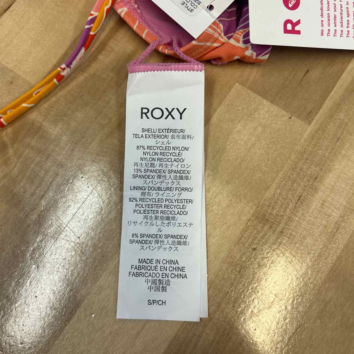 Roxy Size S Ruched Swim Bikini Top