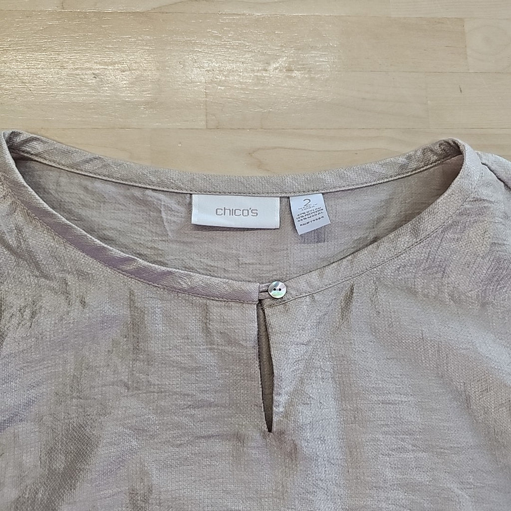 Chico's Size 2 (L) Champagne Blouse