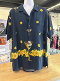 Luau Size XL Navy Preloved MENS Button Down Shirt